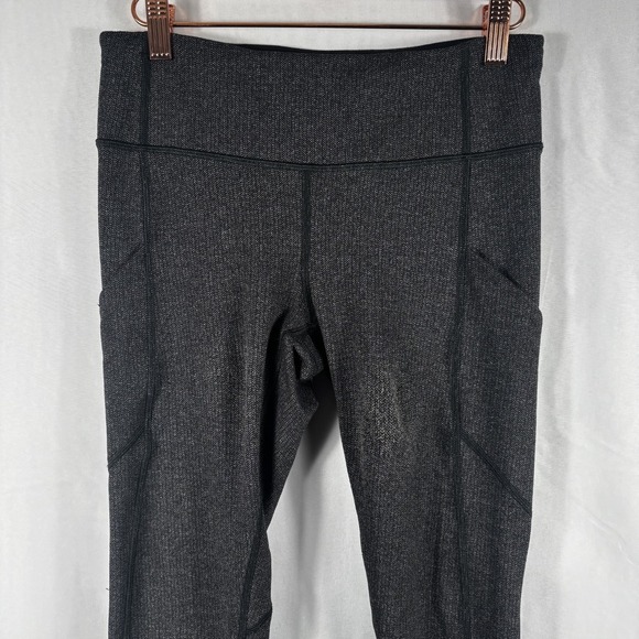 Lululemon Speed Tight IV Giant Herringbone Black Gray Leggings With Pockets - Picture 2 of 7